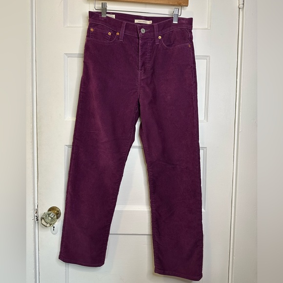 Levi’s Premium Wedgie Fit Straight Corduroy Pants Purple - Picture 3 of 16